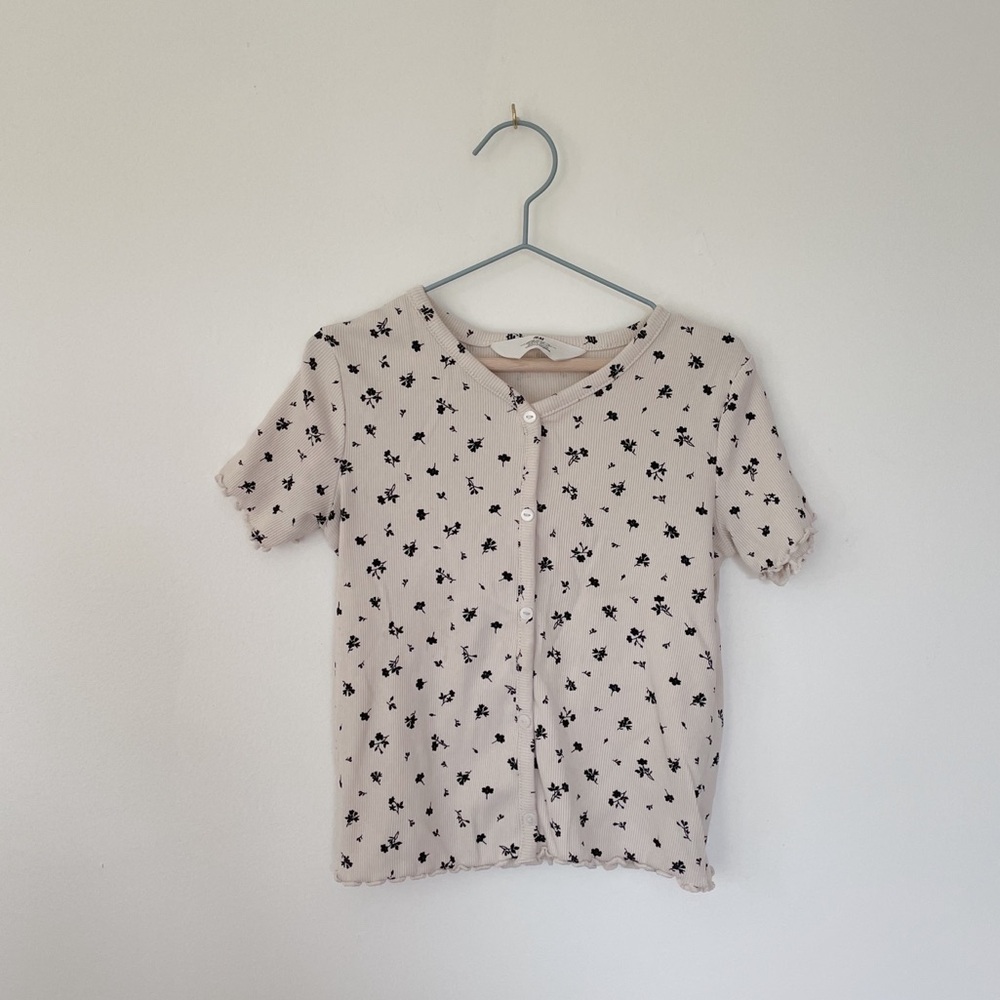 H&M Ribbed Floral Tee